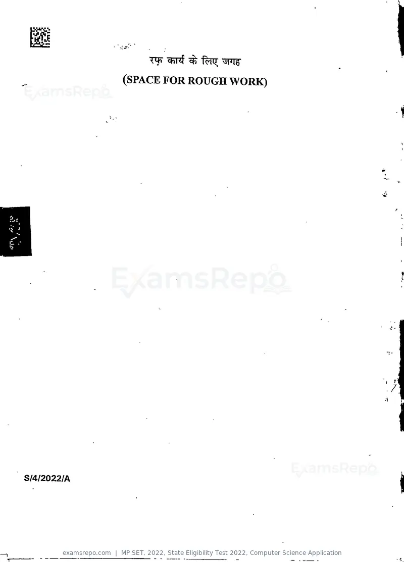 MP SET 2022 question paper, State Eligibility Test 2022, Computer Science Application, page 36 of 36