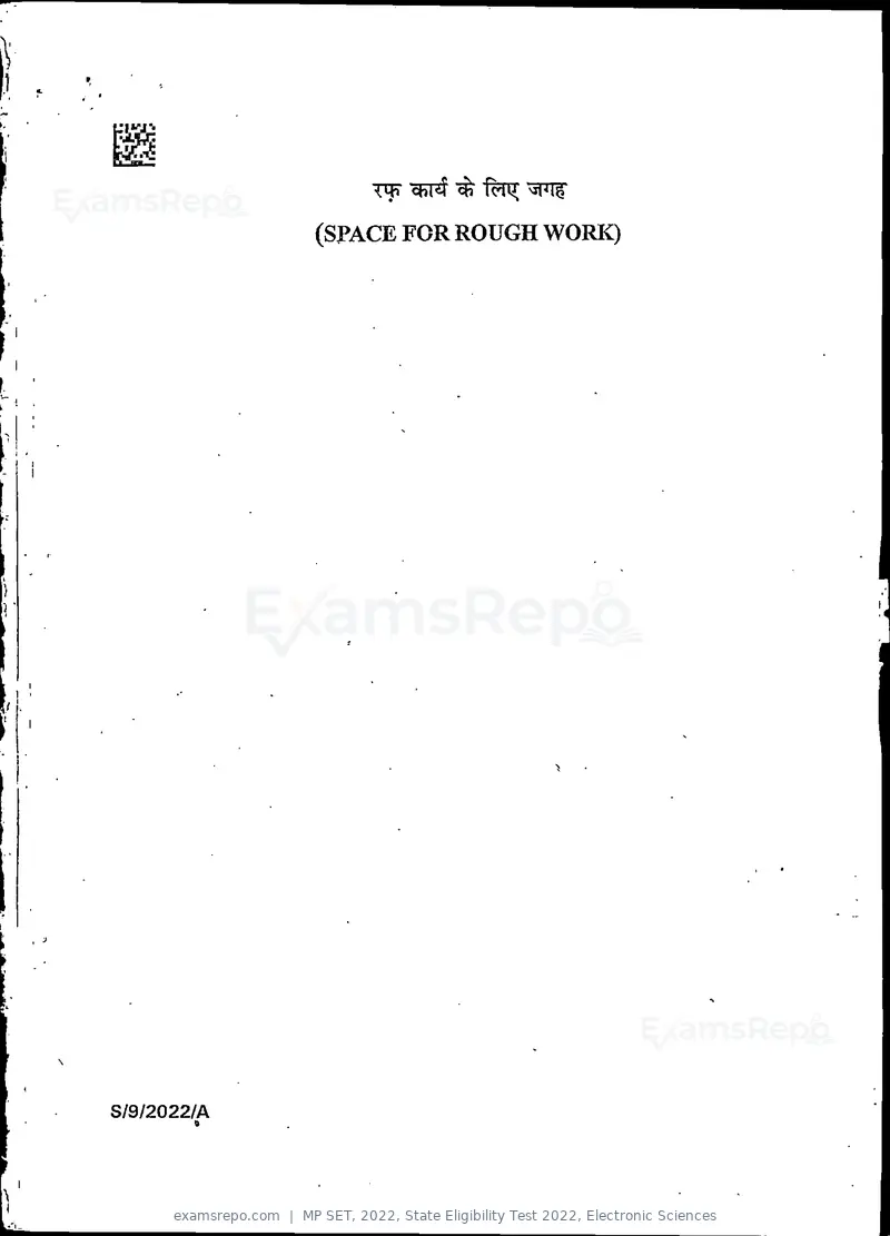MP SET 2022 question paper, State Eligibility Test 2022, Electronic Sciences, page 39 of 40