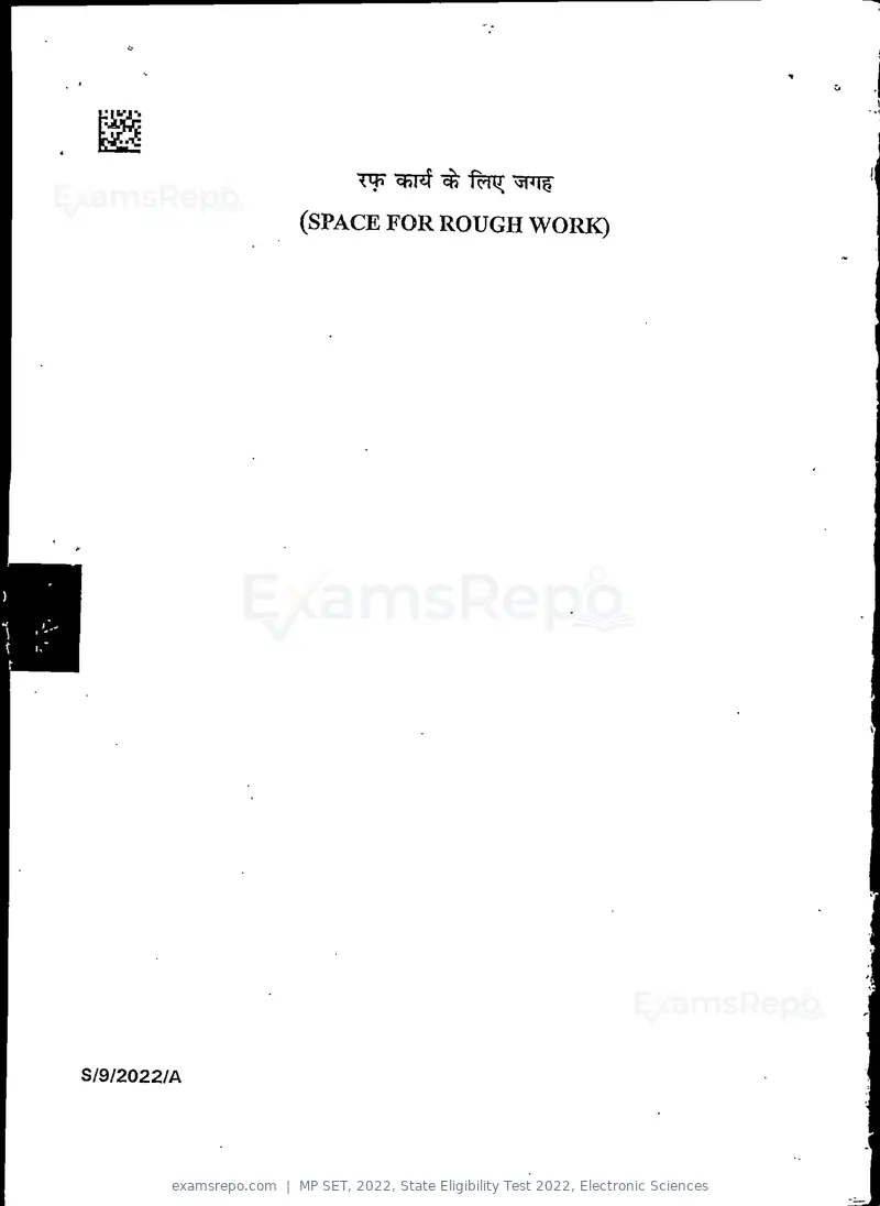 MP SET 2022 question paper, State Eligibility Test 2022, Electronic Sciences, page 40 of 40