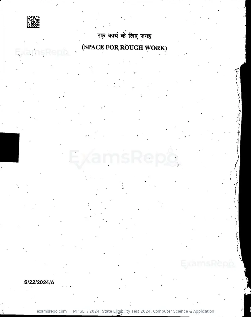 MP SET 2024 question paper, State Eligibility Test 2024, Computer Science & Application, page 36 of 36