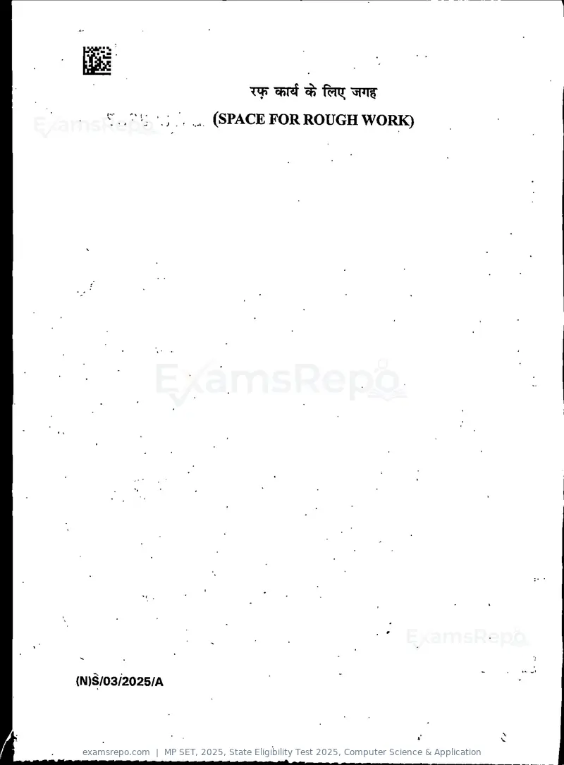 MP SET 2025 question paper, State Eligibility Test 2025, Computer Science & Application, page 2 of 36