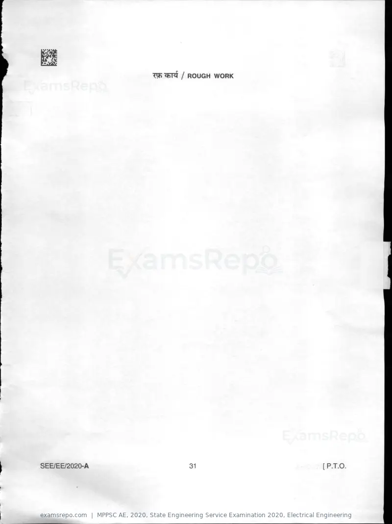 MPPSC AE 2020 question paper, State Engineering Service Examination 2020, Electrical Engineering, page 31 of 32