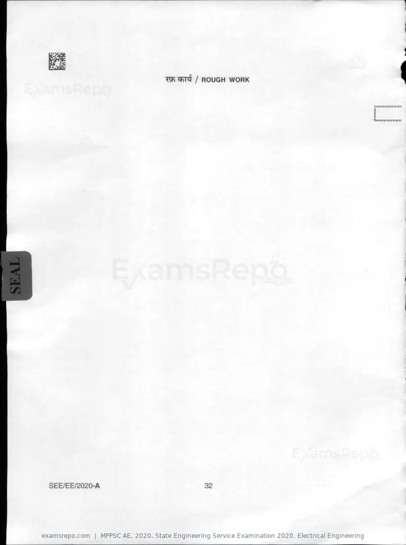 MPPSC AE 2020 question paper, State Engineering Service Examination 2020, Electrical Engineering, page 32 of 32