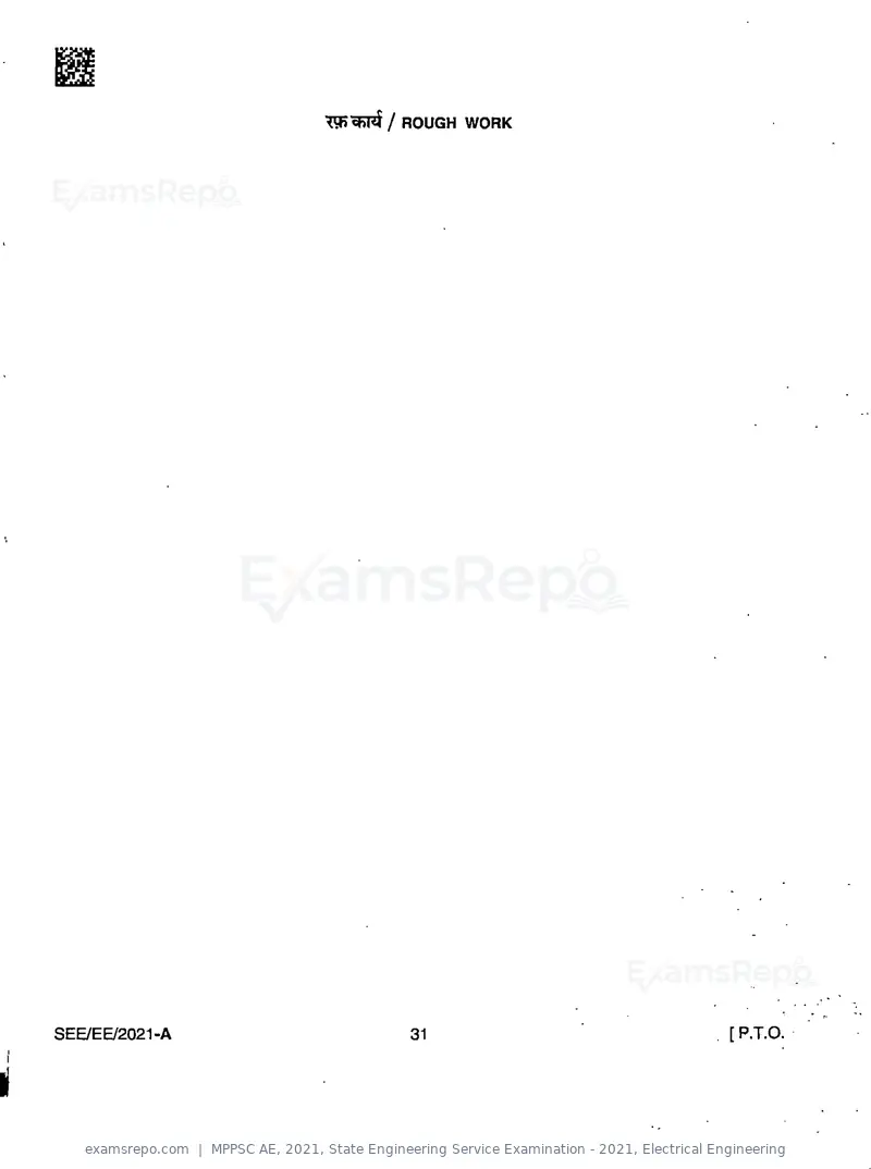 MPPSC AE 2021 question paper, State Engineering Service Examination - 2021, Electrical Engineering, page 31 of 32