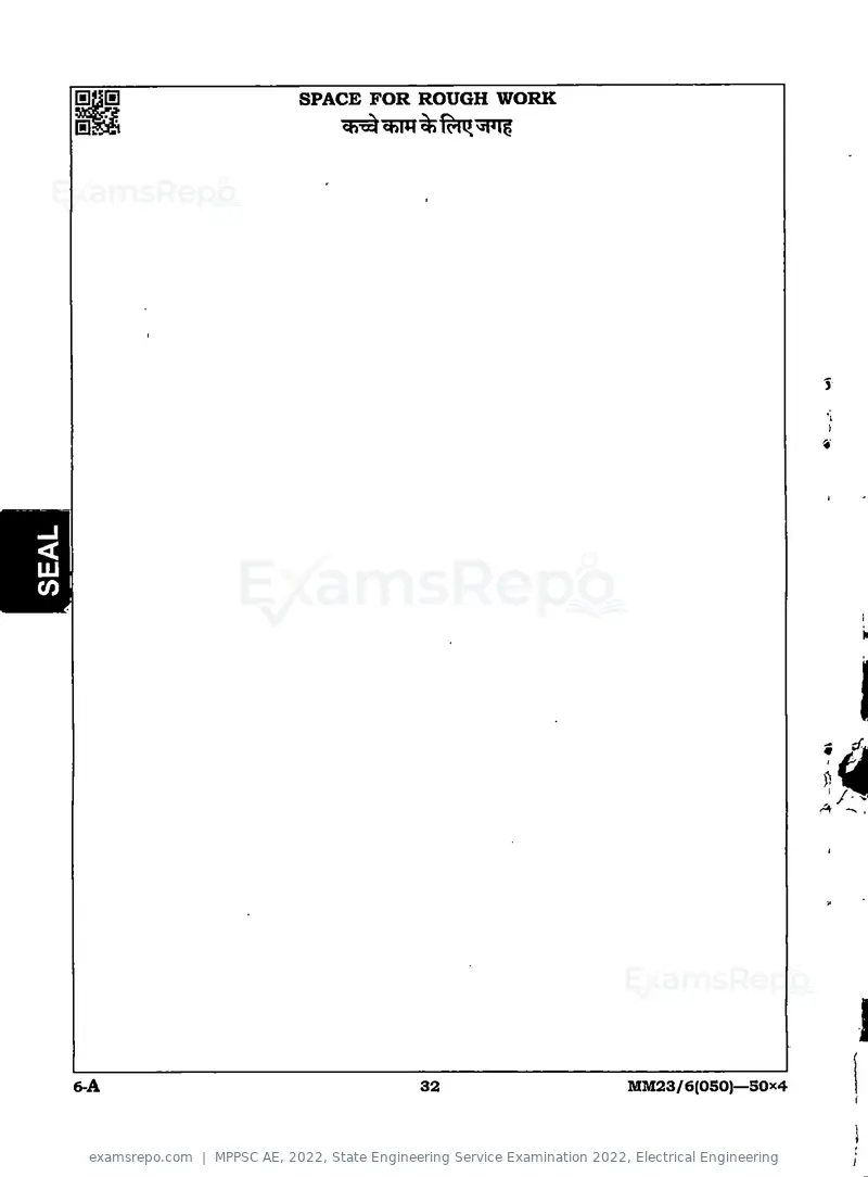 MPPSC AE 2022 question paper, State Engineering Service Examination 2022, Electrical Engineering, page 32 of 32