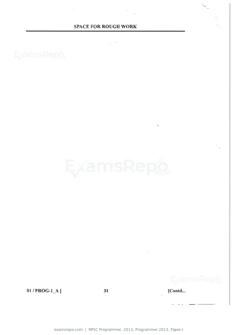 RPSC Programmer 2013 question paper, Programmer 2013, Paper-I, page 31 of 32