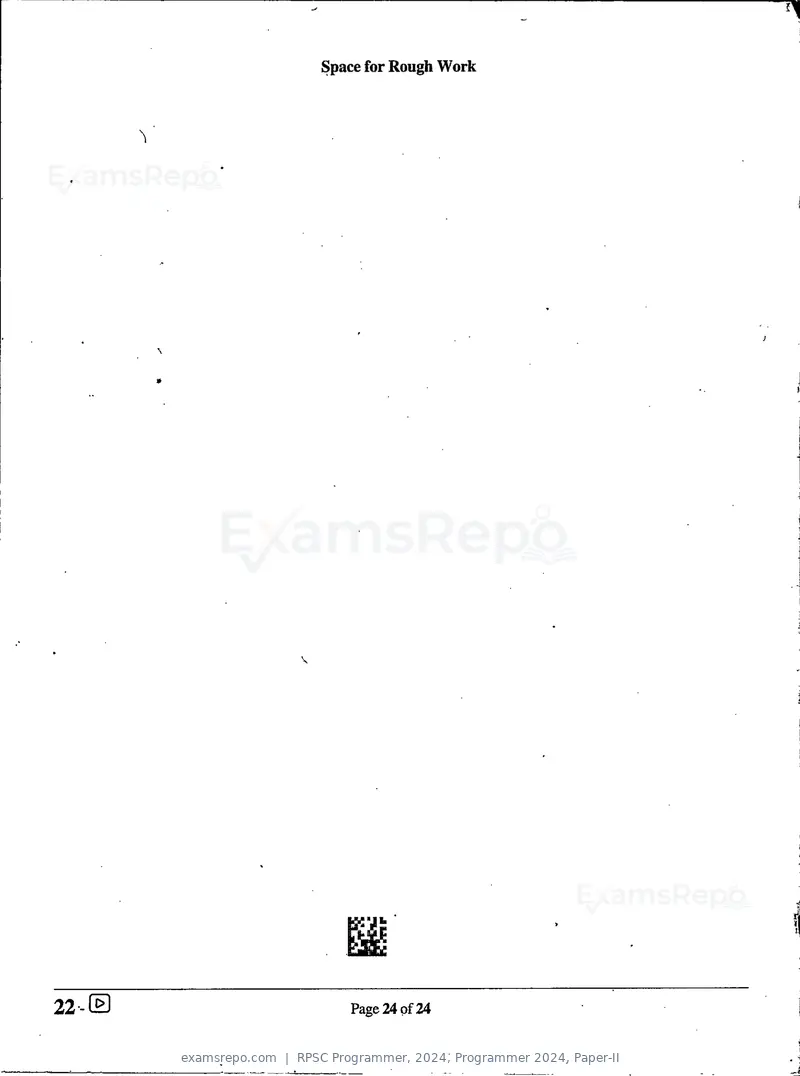 RPSC Programmer 2024 question paper, Programmer 2024, Paper-II, page 24 of 24