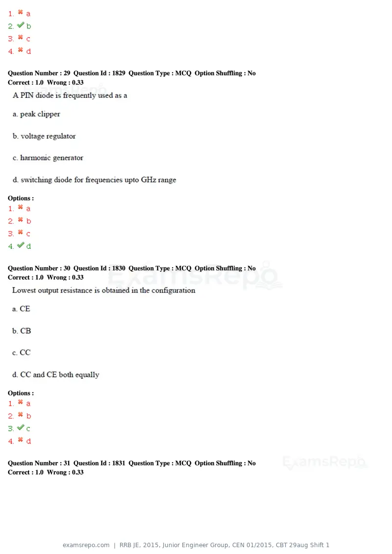 RRB JE 2015 question paper, Junior Engineer Group, CEN 01/2015, CBT 29aug Shift 1, page 12 of 53