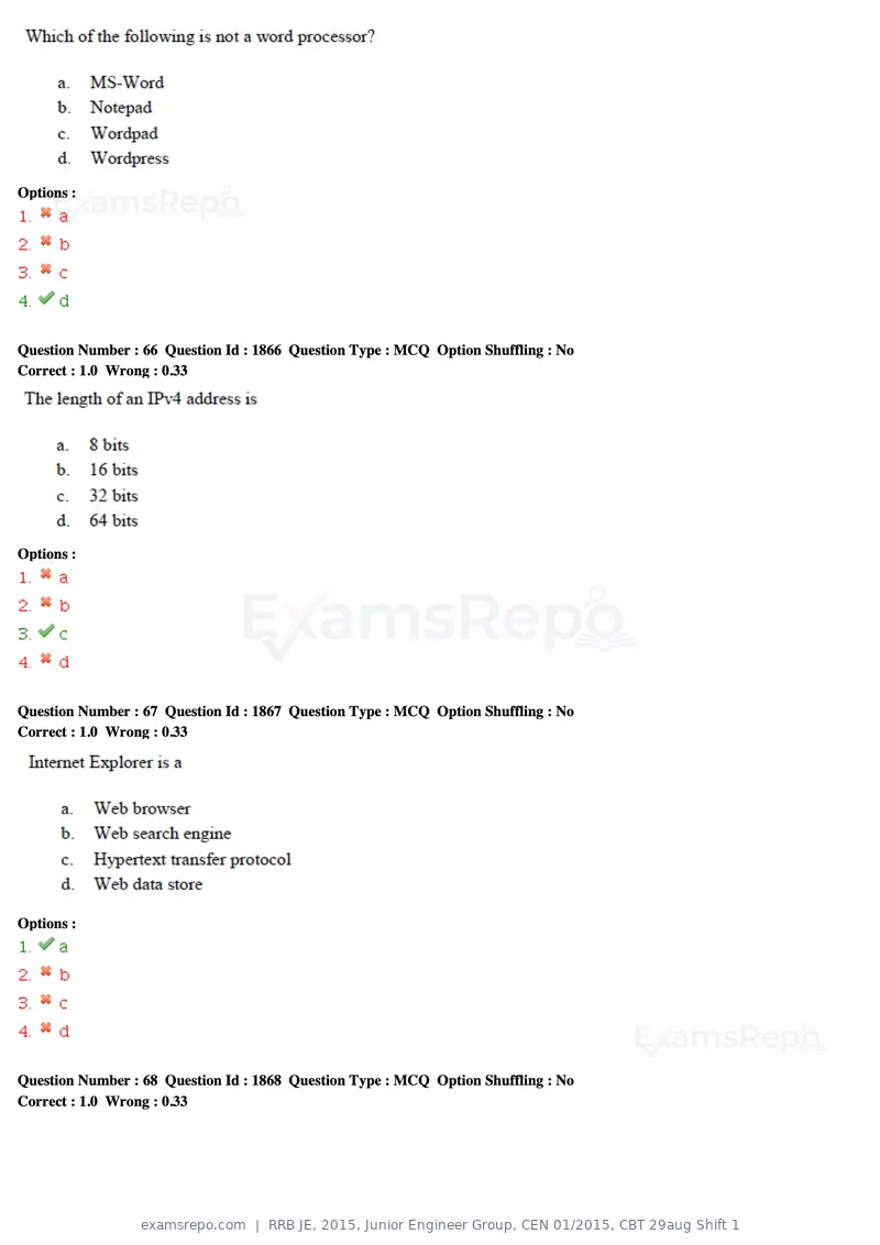 RRB JE 2015 question paper, Junior Engineer Group, CEN 01/2015, CBT 29aug Shift 1, page 25 of 53