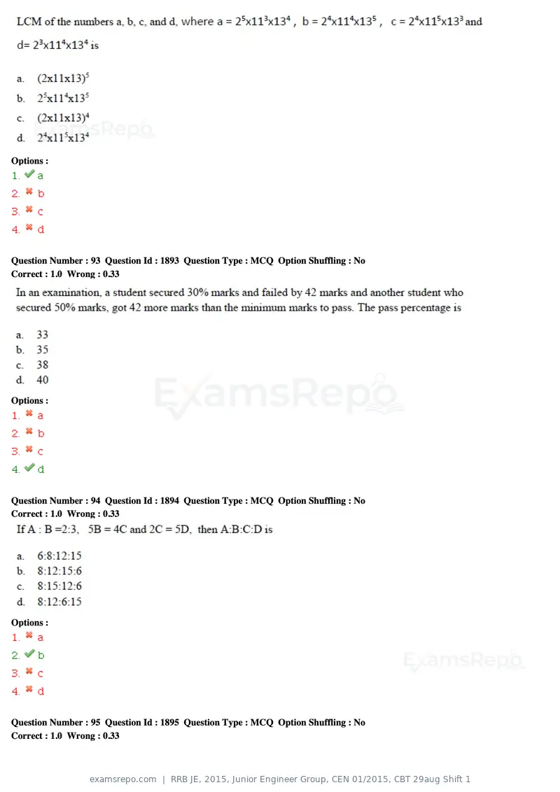 RRB JE 2015 question paper, Junior Engineer Group, CEN 01/2015, CBT 29aug Shift 1, page 34 of 53