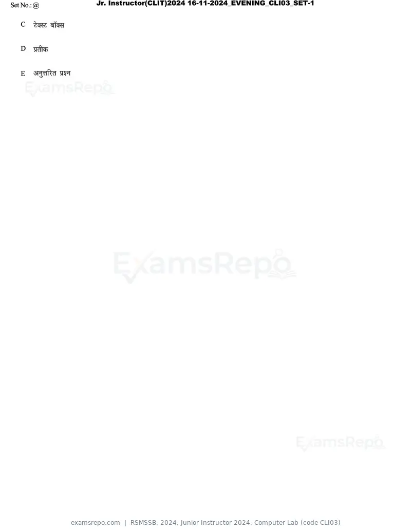 RSMSSB 2024 question paper, Junior Instructor 2024, Computer Lab (code CLI03), page 69 of 69