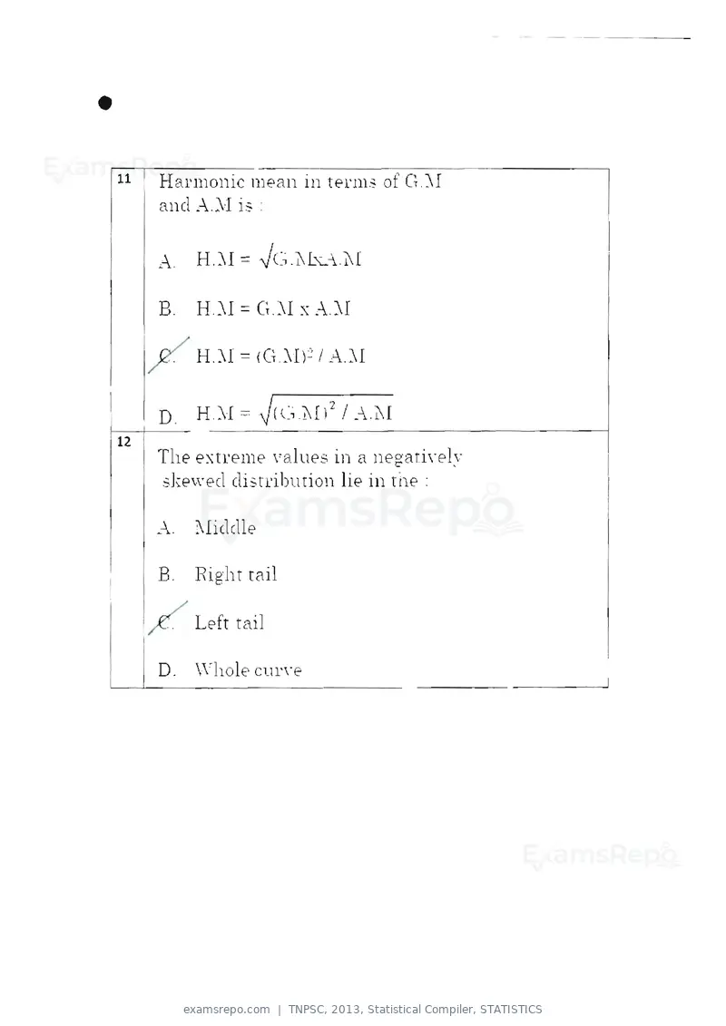 TNPSC 2013 question paper, Statistical Compiler, STATISTICS, page 6 of 103