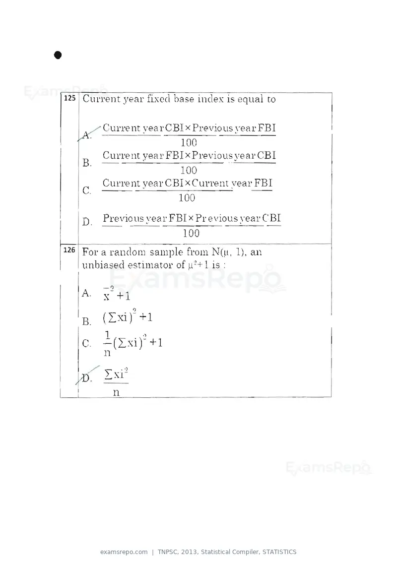 TNPSC 2013 question paper, Statistical Compiler, STATISTICS, page 67 of 103