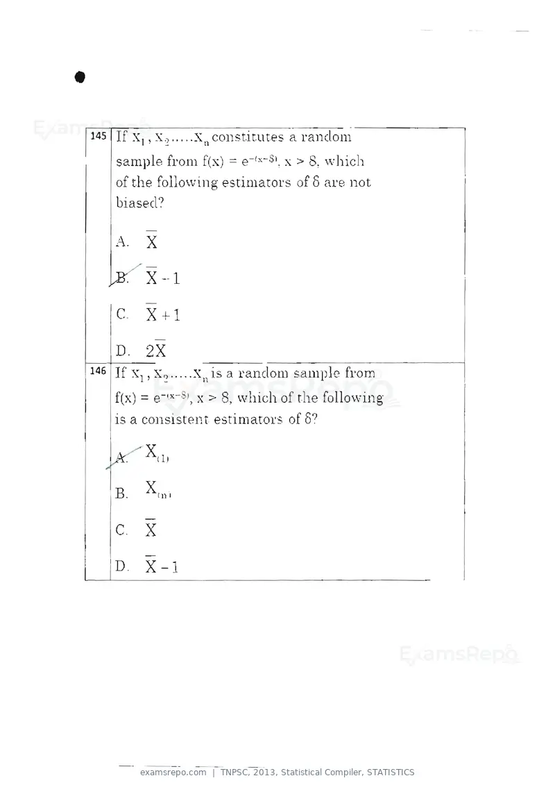 TNPSC 2013 question paper, Statistical Compiler, STATISTICS, page 77 of 103