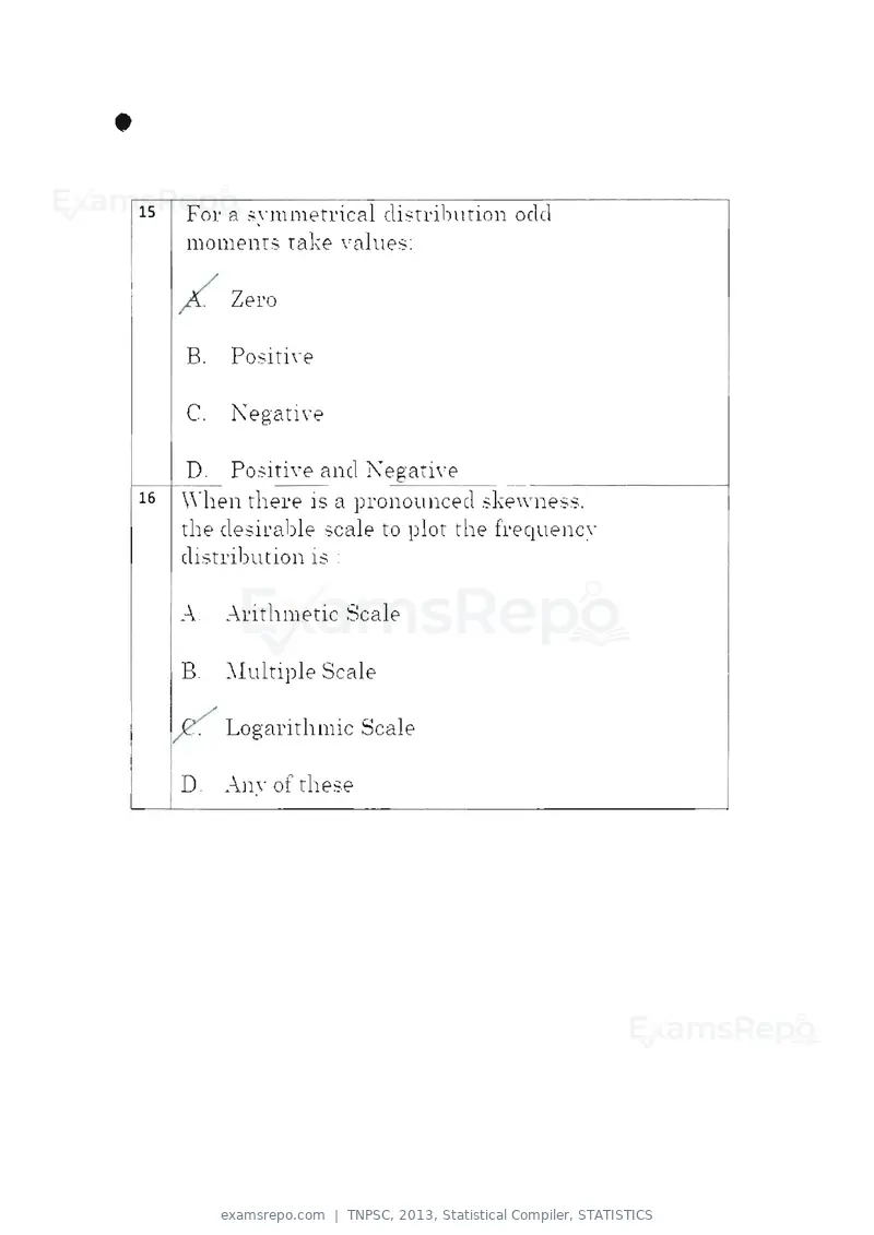 TNPSC 2013 question paper, Statistical Compiler, STATISTICS, page 8 of 103