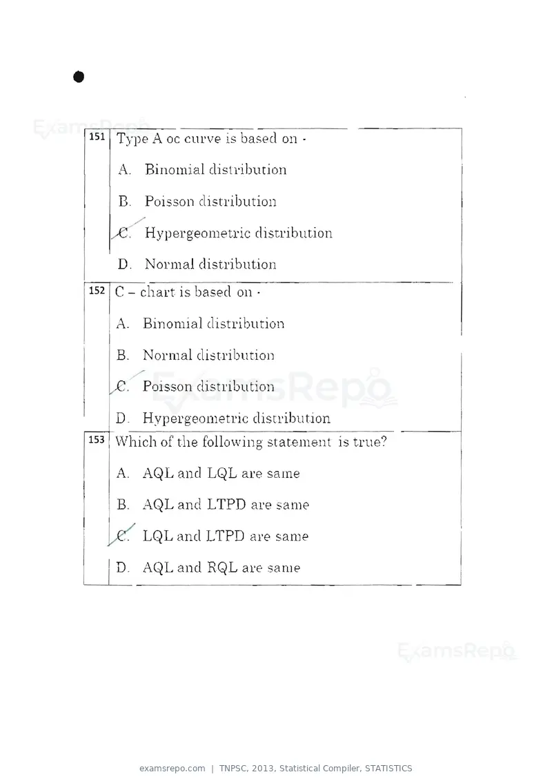 TNPSC 2013 question paper, Statistical Compiler, STATISTICS, page 80 of 103