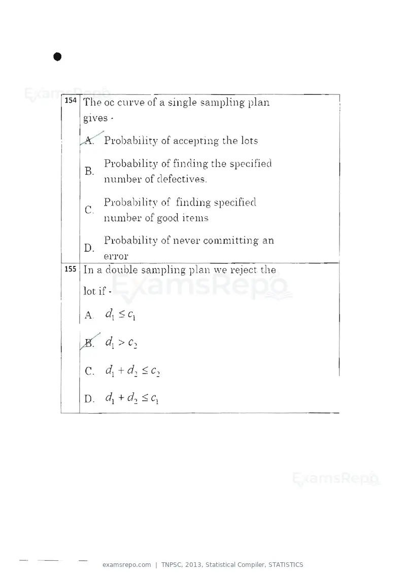 TNPSC 2013 question paper, Statistical Compiler, STATISTICS, page 81 of 103