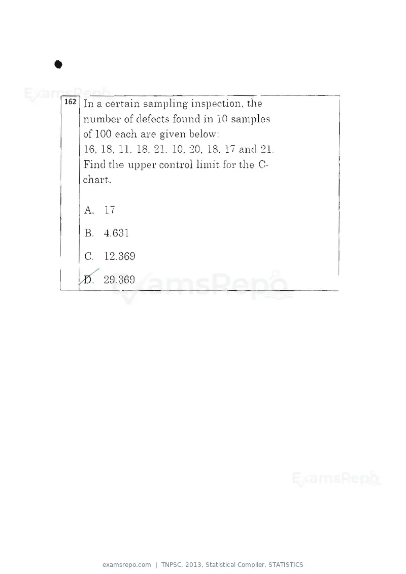 TNPSC 2013 question paper, Statistical Compiler, STATISTICS, page 85 of 103