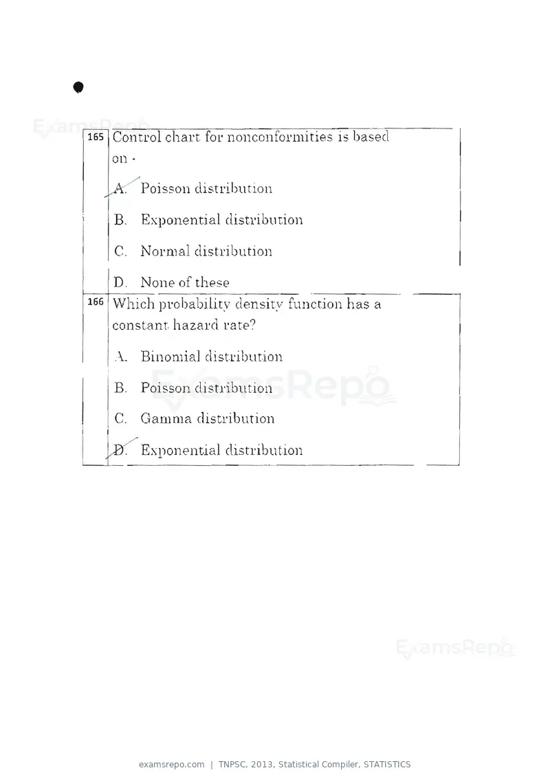 TNPSC 2013 question paper, Statistical Compiler, STATISTICS, page 87 of 103