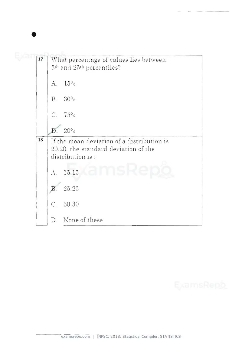 TNPSC 2013 question paper, Statistical Compiler, STATISTICS, page 9 of 103