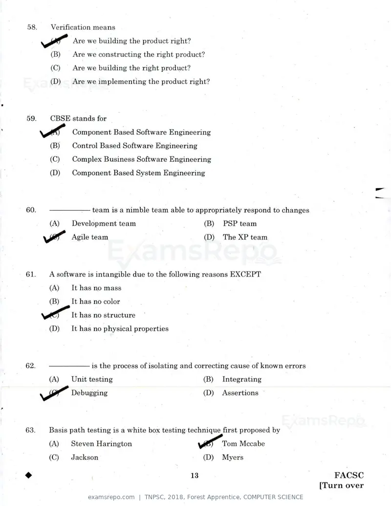 TNPSC 2018 question paper, Forest Apprentice, COMPUTER SCIENCE, page 12 of 36