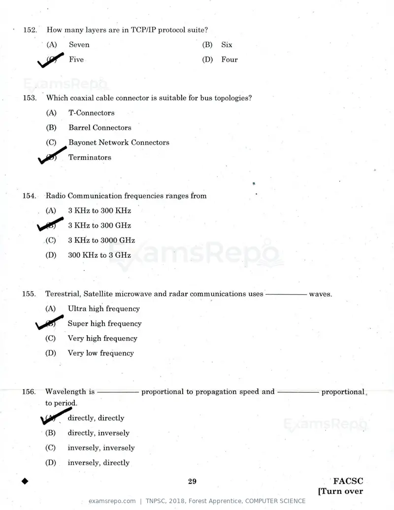 TNPSC 2018 question paper, Forest Apprentice, COMPUTER SCIENCE, page 28 of 36