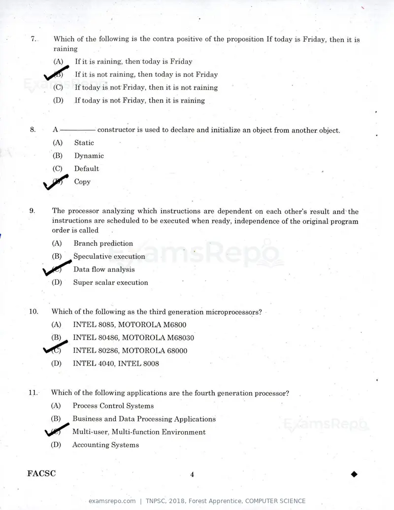 TNPSC 2018 question paper, Forest Apprentice, COMPUTER SCIENCE, page 3 of 36