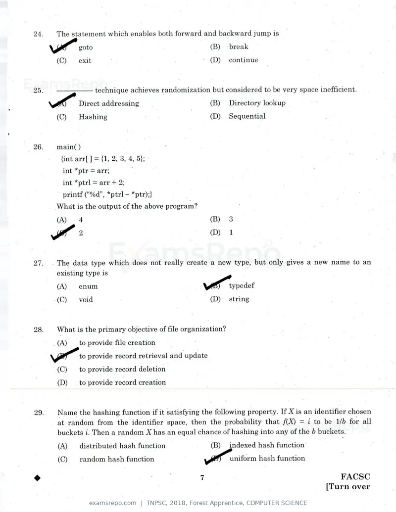 TNPSC 2018 question paper, Forest Apprentice, COMPUTER SCIENCE, page 6 of 36