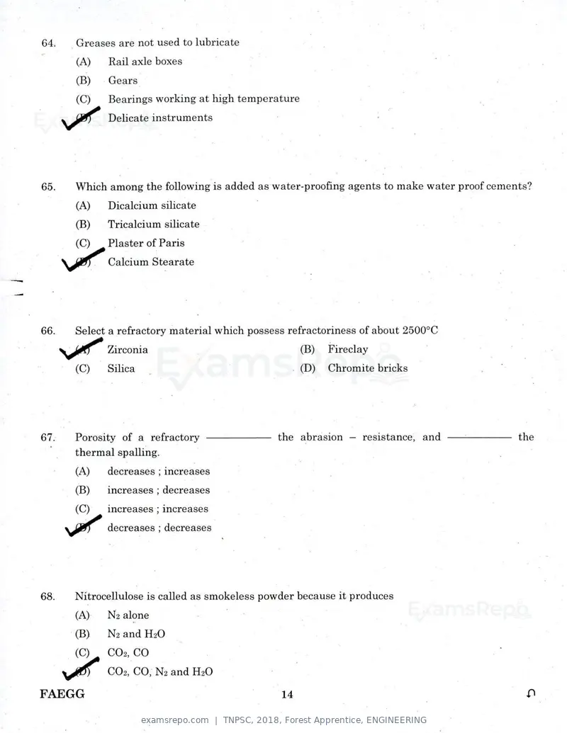 TNPSC 2018 question paper, Forest Apprentice, ENGINEERING, page 13 of 36