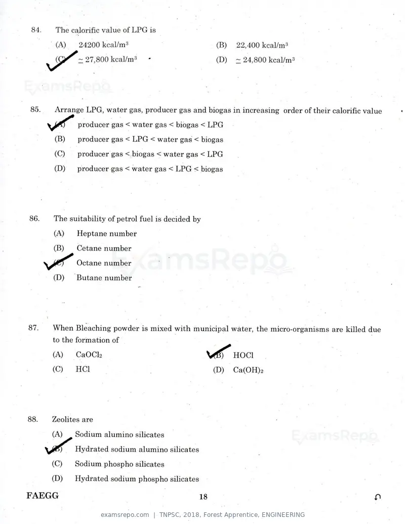 TNPSC 2018 question paper, Forest Apprentice, ENGINEERING, page 17 of 36