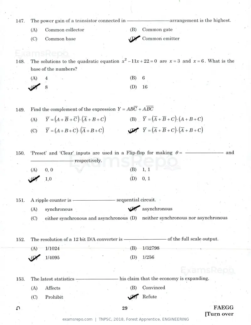 TNPSC 2018 question paper, Forest Apprentice, ENGINEERING, page 28 of 36