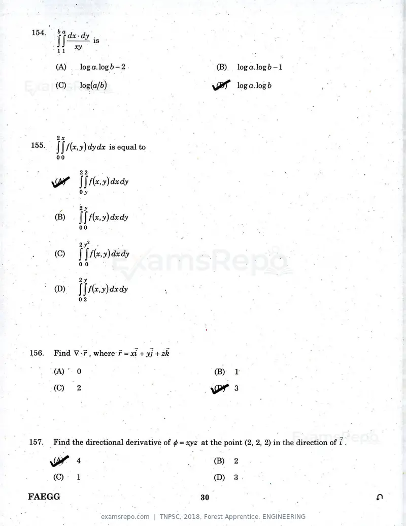 TNPSC 2018 question paper, Forest Apprentice, ENGINEERING, page 29 of 36