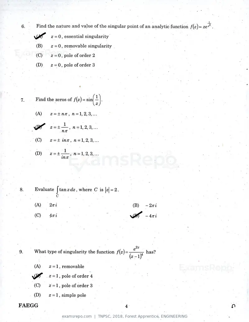 TNPSC 2018 question paper, Forest Apprentice, ENGINEERING, page 3 of 36