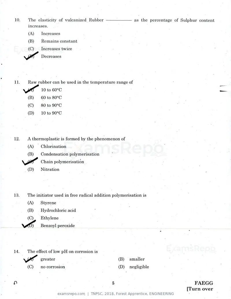 TNPSC 2018 question paper, Forest Apprentice, ENGINEERING, page 4 of 36