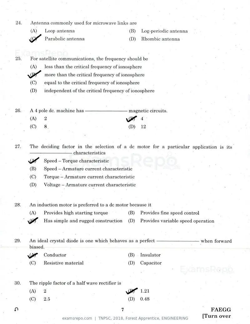 TNPSC 2018 question paper, Forest Apprentice, ENGINEERING, page 6 of 36