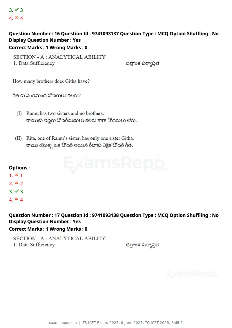 TS ICET Exam 2025 question paper, 8 June 2025, TG ICET 2025, Shift 1, page 13 of 145