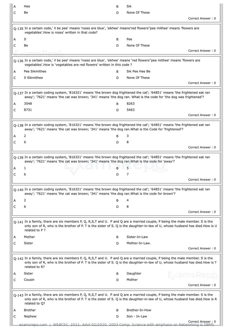 WEBCSC 2021 question paper, Advt 02/2020, 2003 Comp. Science with emphasis on Networking & DBMS, page 13 of 23