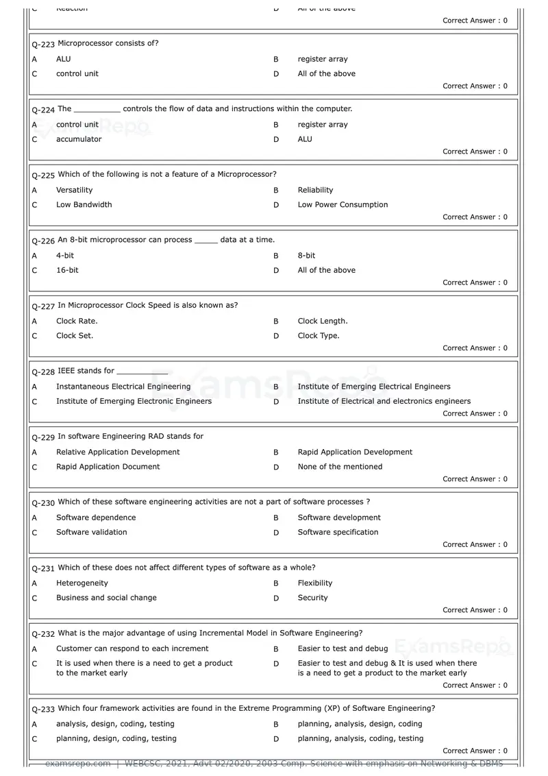WEBCSC 2021 question paper, Advt 02/2020, 2003 Comp. Science with emphasis on Networking & DBMS, page 21 of 23