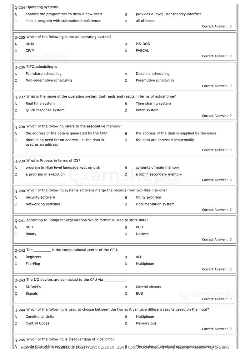 WEBCSC 2021 question paper, Advt 02/2020, 2003 Comp. Science with emphasis on Networking & DBMS, page 22 of 23